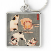 いろんなポーズの猫, 国芳 Cat of Various Poses, Kuniyoshi Keychain