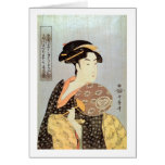 うちわを持つ女, 歌麿 Woman with The Round Fan, Utamaro Cards