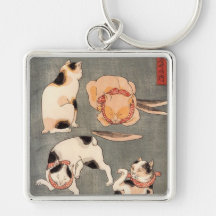 たとえ尽の内（上）, 国芳 Japanese Cats(1), Kuniyoshi, Ukiyo-e Keychain