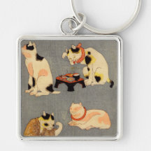 たとえ尽の内（中）, 国芳 Japanese Cats(2), Kuniyoshi, Ukiyo-e Key Chain