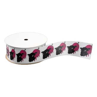 カレーの大好きな、黒豚の名前はチェルシー。black pig Chelsea. Blank Ribbon