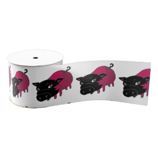 カレーの大好きな、黒豚の名前はチェルシー。black pig Chelsea. Grosgrain Ribbon