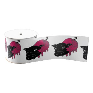 カレーの大好きな、黒豚の名前はチェルシー。black pig Chelsea. Grosgrain Ribbon