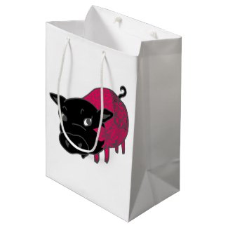 カレーの大好きな、黒豚の名前はチェルシー。black pig Chelsea. Medium Gift Bag