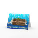 メリー・クリスマス Japanese Blue - Rabbit Christmas Card by RabbitBunnies メリー・クリスマス Japanese Blue - Rabbit Christmas Card