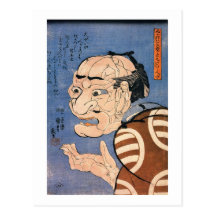人でできた顔, 国芳 Face Made of Peoples, Kuniyoshi, Ukiyoe Postcard