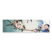 八重桜に鳥, 広重 Cherry Blossom & Bird, Hiroshige, Ukiyoe Bumper Stickers