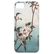 八重桜に鳥, 広重 Cherry Blossom & Bird, Hiroshige, Ukiyoe iPhone 5 Case