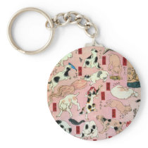 其のまま地口猫飼好五十三疋（上）, 国芳 Cats(1), Kuniyoshi, Ukiyo-e Keychain