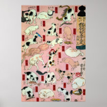 其のまま地口猫飼好五十三疋（上）, 国芳 Cats(1), Kuniyoshi, Ukiyo-e Posters