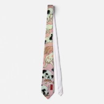 其のまま地口猫飼好五十三疋（上）, 国芳 Cats(1), Kuniyoshi, Ukiyo-e Tie