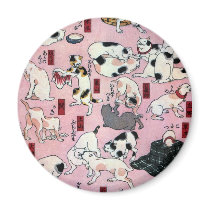 其のまま地口猫飼好五十三疋（下）, 国芳 Cats(3), Kuniyoshi, Ukiyo-e Refrigerator Magnet