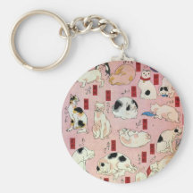 其のまま地口猫飼好五十三疋（中）, 国芳 Cats(2), Kuniyoshi, Ukiyo-e Key Chains