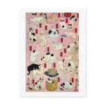 其のまま地口猫飼好五十三疋（中）, 国芳 Cats(2), Kuniyoshi, Ukiyo-e Post Cards