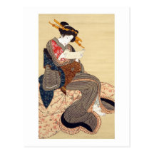 女, 国貞 Woman, Kunisada, Ukiyo-e Post Card