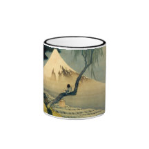 富士と少年, 北斎 Mount Fuji and Boy, Hokusai, Ukiyo-e Mugs