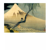 富士と少年, 北斎 Mount Fuji and Boy, Hokusai, Ukiyo-e T-shirt