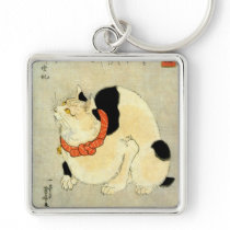 日本猫, 国芳 Japanese Cat, Kuniyoshi, Ukiyo-e Key Chains