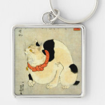 日本猫, 国芳 Japanese Cat, Kuniyoshi, Ukiyo-e Key Chains
