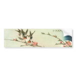 桃の花に燕, 広重 Peach Blossom and Swallow, Hiroshige Bumper Sticker