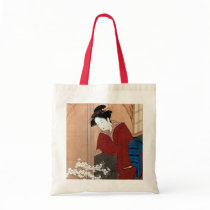 桜の花と女, 春章 Cherry Blossoms and a Woman, Shunsho Tote Bags