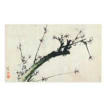 梅花, 北斎 Plum Blossoms, Hokusai, Ukiyo-e Rectangle Stickers