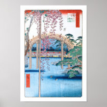 歌川広重「重亀戸天神境内」 Wisteria Kameido Hiroshige Posters