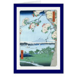 歌川広重「隅田川水神の森真崎」 Suijin Shrine, Massaki Hiroshige Cards