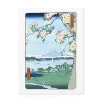 歌川広重「隅田川水神の森真崎」 Suijin Shrine, Massaki Hiroshige Postcards