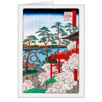 歌川広重 Kiyomizu Hall, Shinobazu Pond, Hiroshige Card