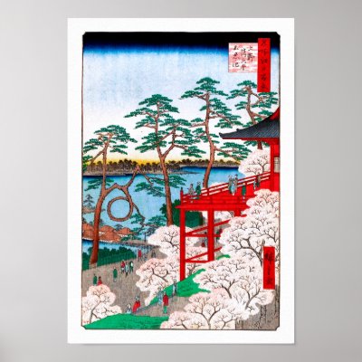 歌川広重 Kiyomizu Hall, Shinobazu Pond, Hiroshige Posters by masterpiecesofart