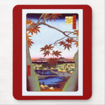 歌川広重 Maple Trees and Tekona Shrine, Hiroshige Mousepad
