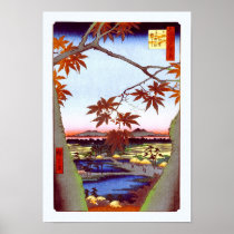 歌川広重 Maple Trees and Tekona Shrine, Hiroshige Posters