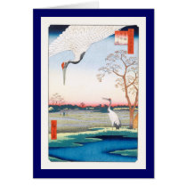 歌川広重 Minowa,Kanasugi,Mikawashima,Hiroshige Card
