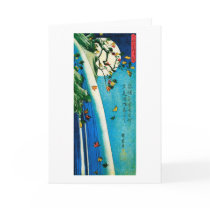 歌川広重 Moon Over Waterfall, Utagawa Hiroshige Greeting Cards
