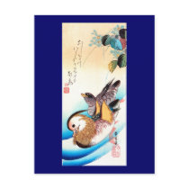 歌川広重 Oshidori (Mandarin Ducks), Hiroshige Post Card