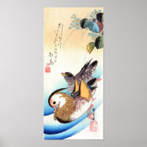 歌川広重 Oshidori (Mandarin Ducks), Hiroshige Print