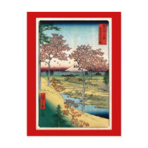 歌川広重 Sunset Hill Meguro, Utagawa Hiroshige Post Card