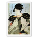 江戸の三美人, 歌麿 Three Beautiful Women of Edo, Utamaro Greeting Cards