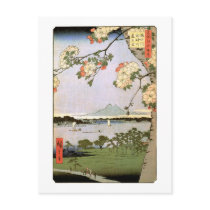 江戸の桜, 広重 Cherry Blossoms of Edo, Hiroshige Post Cards