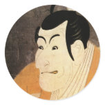 江戸の歌舞伎役者, 写楽 Edo Kabuki Actors, Sharaku, Ukiyoe Round Stickers