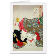猫が好き, 芳年 I Love Cats, Yoshitoshi, Ukiyo-e Cards