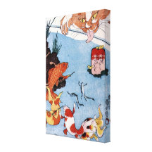 猫と金魚, 国芳 Cat and Goldfish, Kuniyoshi, Ukiyo-e Canvas Prints