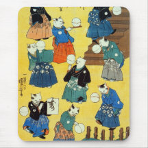 猫の曲芸師, 国芳 Acrobat of the Cats, Kuniyoshi, Ukiyo-e Mouse Pads