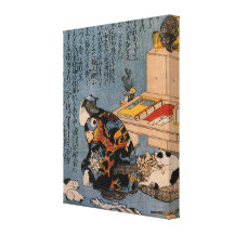 猫好きな絵師の自画像, 国芳 Painter who likes Cats, Kuniyoshi Gallery Wrapped Canvas