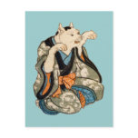 着物の猫, 芳藤 Kimono Cat, Yoshifuji, Ukiyoe Post Card
