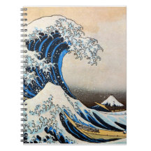神奈川沖浪裏, 北斎 Great Wave, Hokusai, Ukiyo-e Spiral Notebook