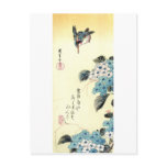 紫陽花にカワセミ, 広重 Hydrangea and Kingfisher, Hiroshige Postcard