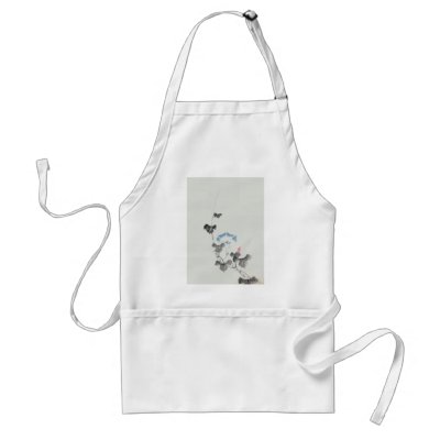 葛飾北斎 Morning Glory Blossom,  Hokusai Apron by masterpiecesofart