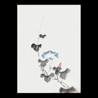 葛飾北斎 Morning Glory Blossom,  Hokusai Print